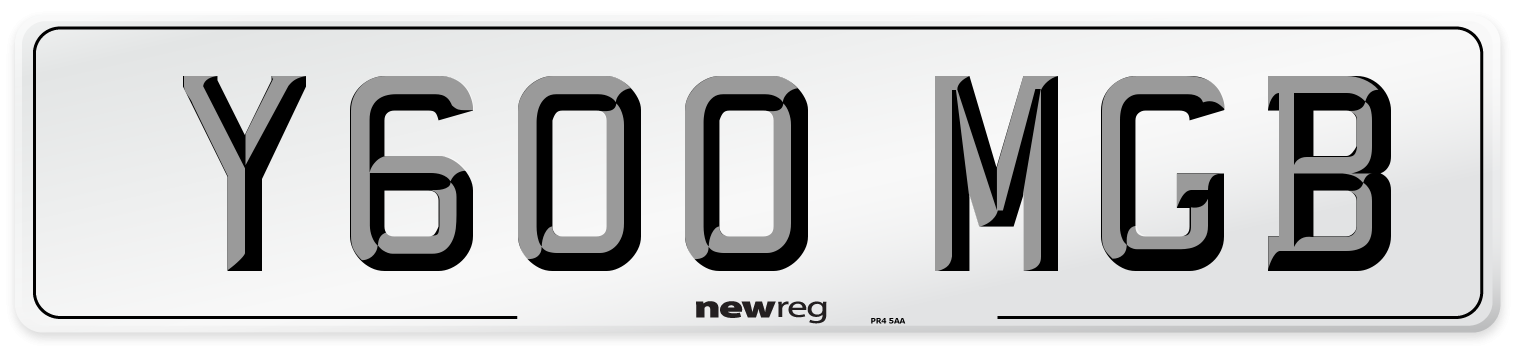 Y600 MGB Number Plate from New Reg